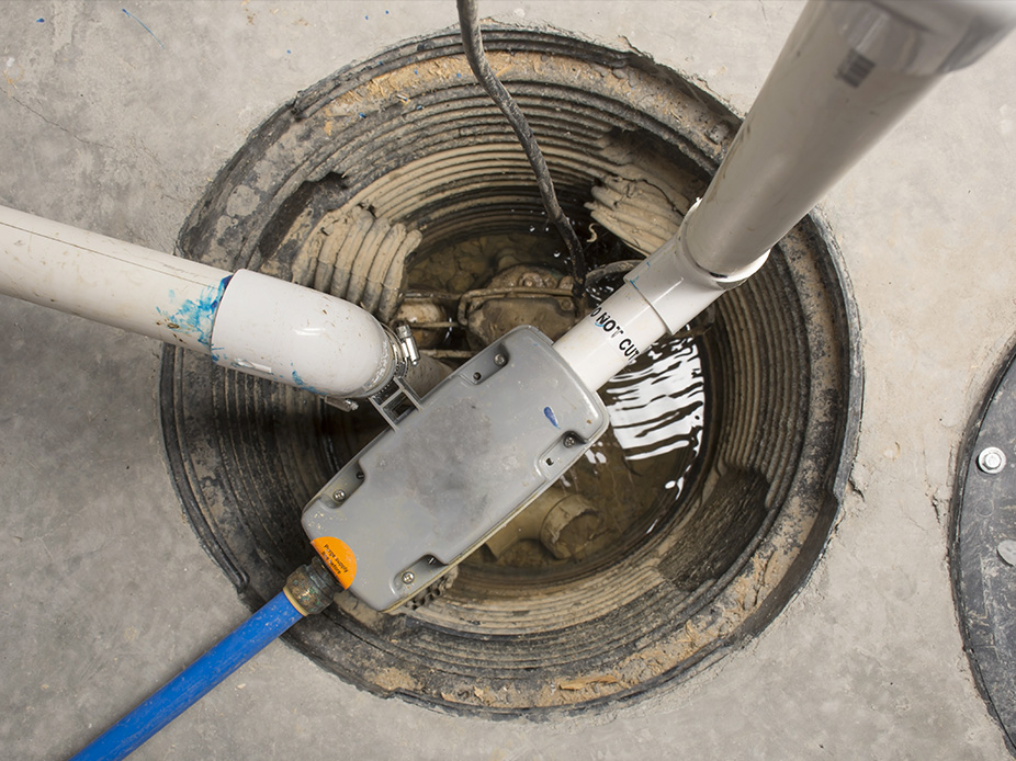 Sump pump in a sewer